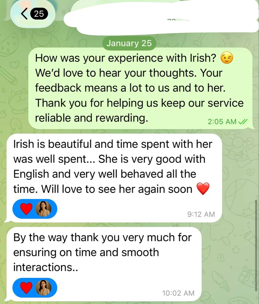 Irish was beautiful and time was well spent - Manila Escort Review