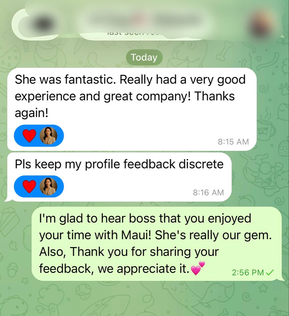 She was fantastic. Really had a very good experience and great compan... proof screenshot
