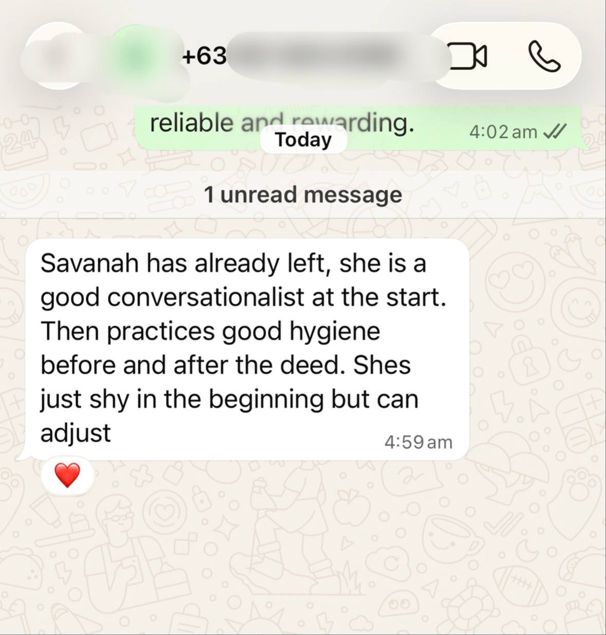 she is a good conversationalist at the start. Then practice... proof screenshot