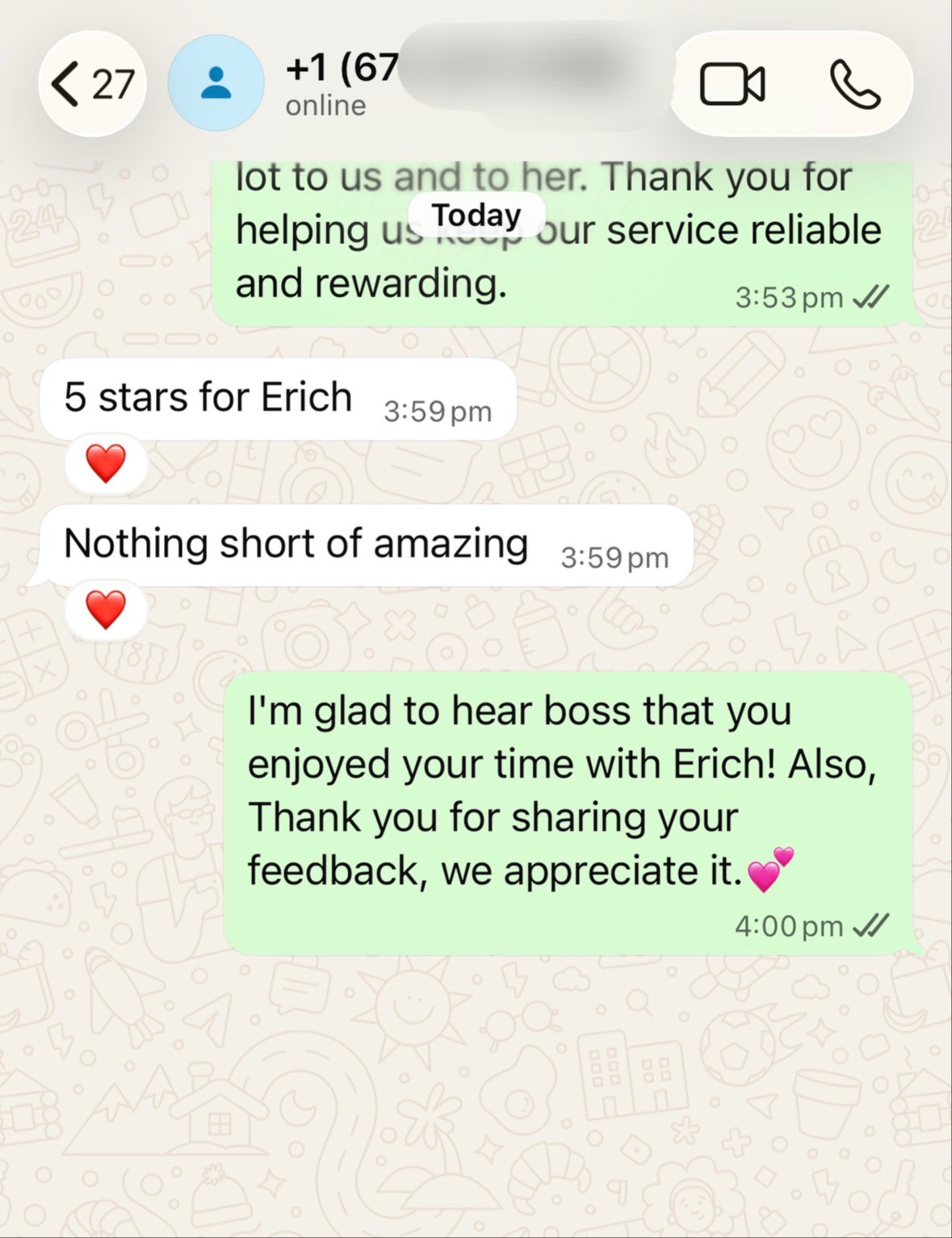 5 stars for Erich ⭐️ Nothing short of amazing proof screenshot