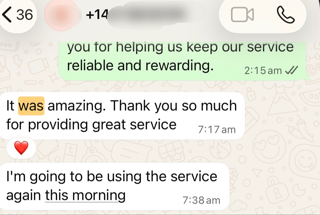Irish's client review- It was amazing! Thank you so much for ... proof screenshot