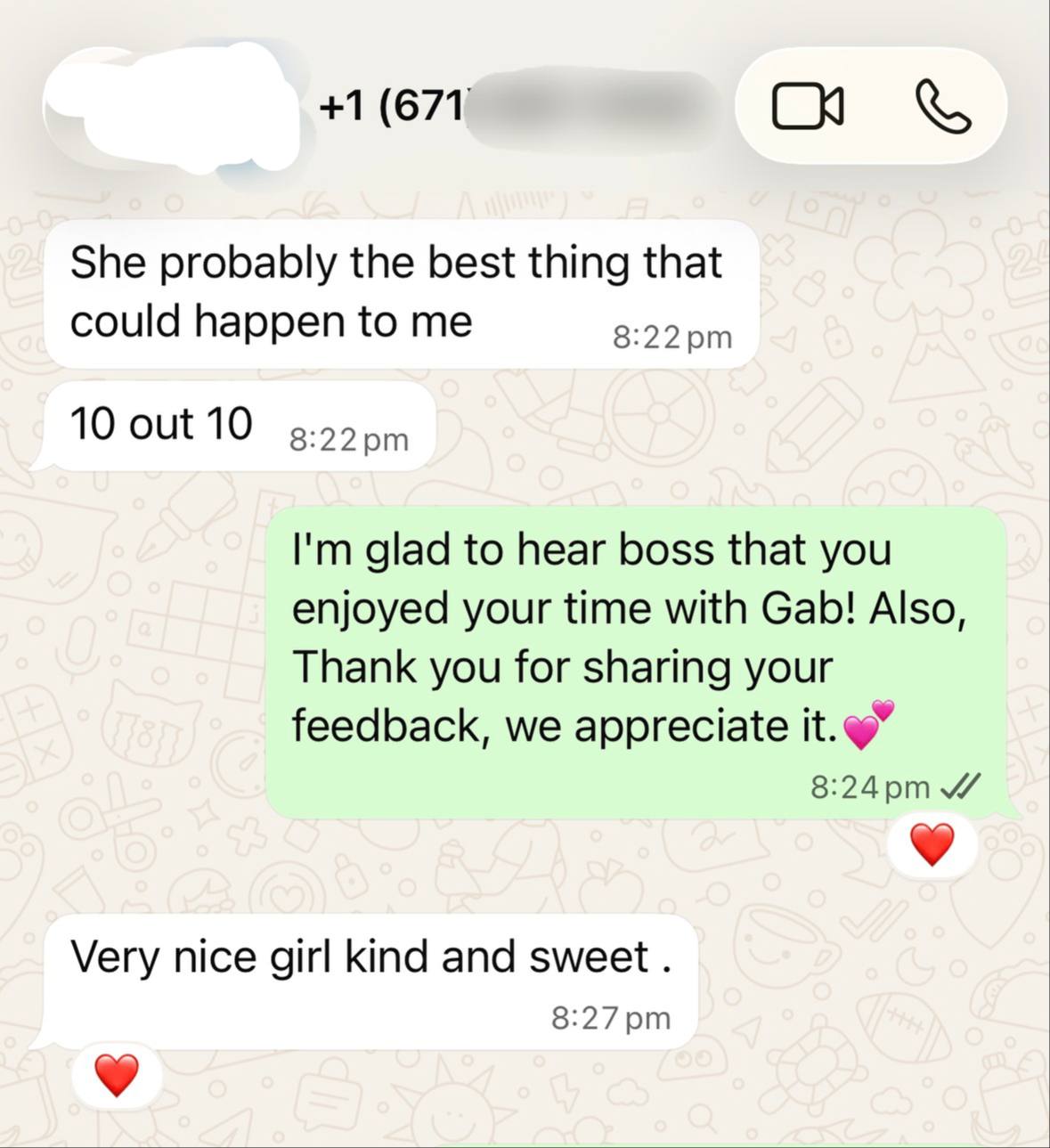 Gab's client review- She probably the best thing that could happen to... proof screenshot