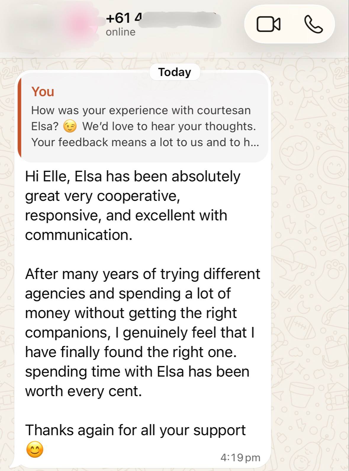 Elsa's client review- After years of disappointing experien... proof screenshot