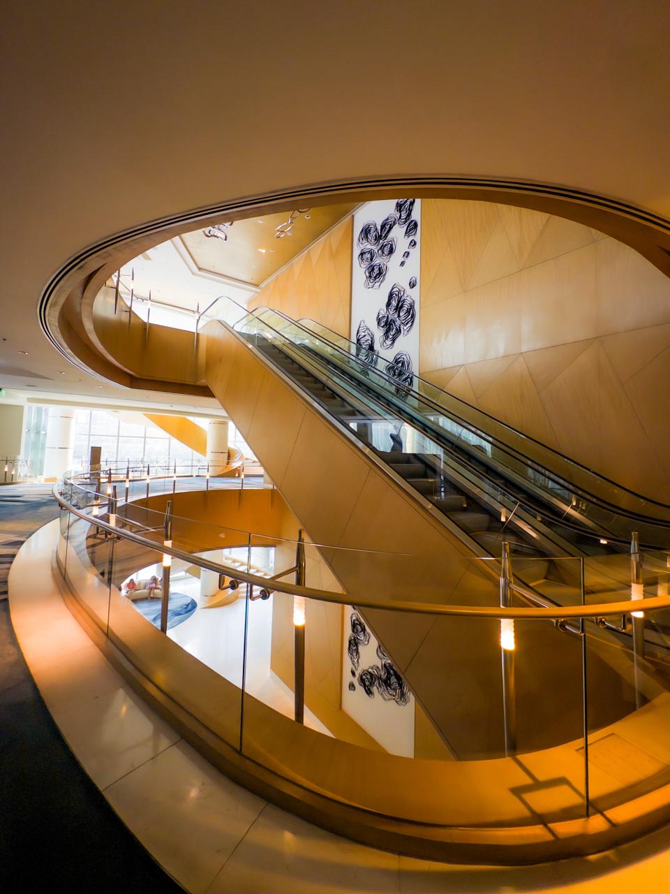 Shangri-La The Fort BGC escalator and interior curves