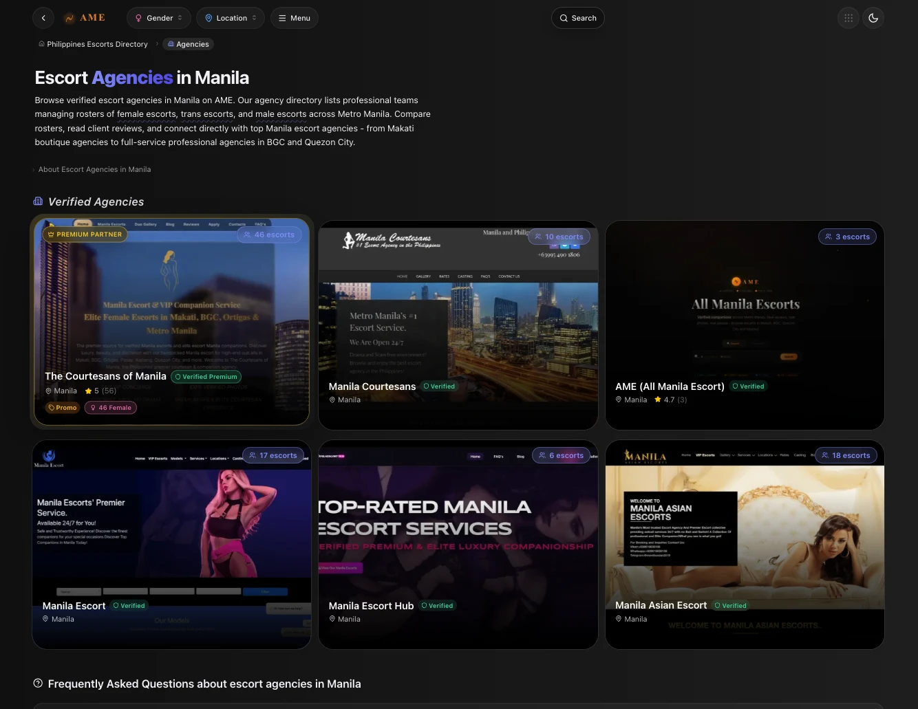 Updated AME agencies hub featuring TCM as a premium trusted deal